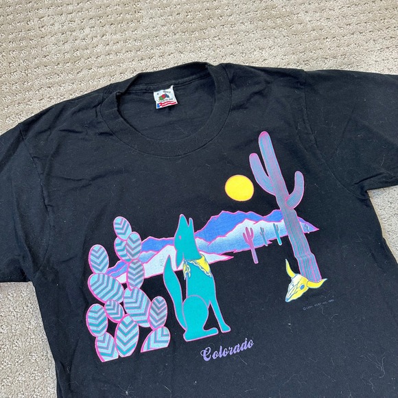 Fruit of the Loom Other - Vintage Colorado T-Shirt Small Coyote Southwest Aztec Cactus Mountain 90s Ski